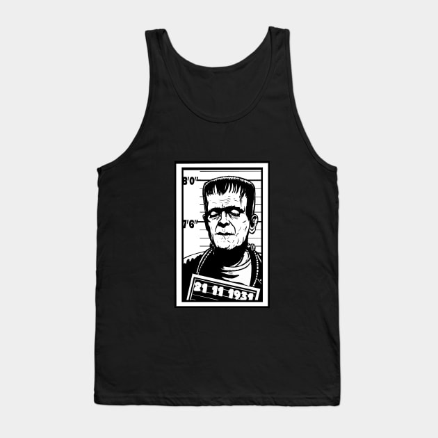 Frankenstein Mugshot Tank Top by Undeadredneck